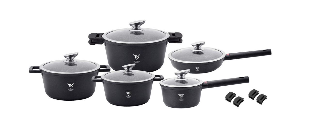 

Набор посуды с мраморным покрытием Top Kitchen TK-00023 16 предметов Чёрный (par_TK 00023)