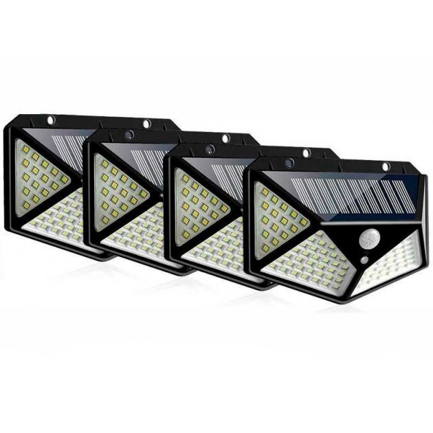 

Комплект уличных фонарей с датчиком движения на солнечной батарее Solar Light BL BK 100 100 LED Комплект из 4 шт Черный (sklad_n-7)