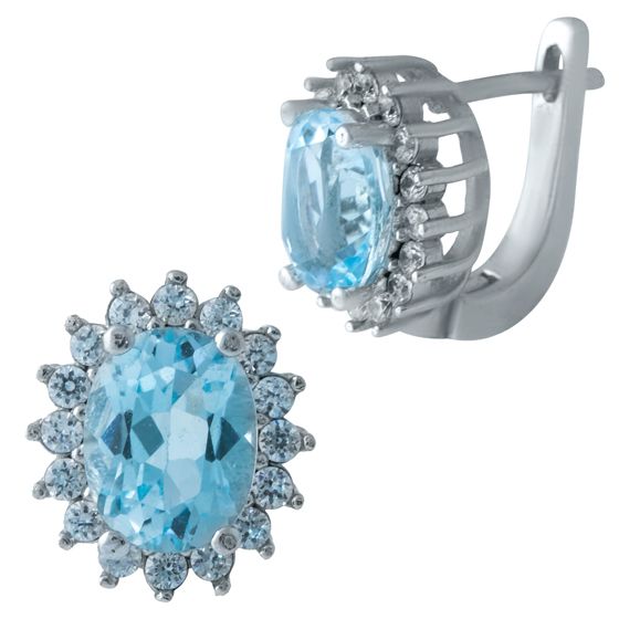 

Серебряные серьги jill с натуральным топазом 3.95ct