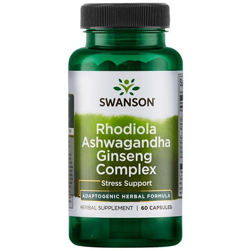 

Адаптогени Swanson Rhodiola Ashwagandha Ginseng Complex, 60 капс.