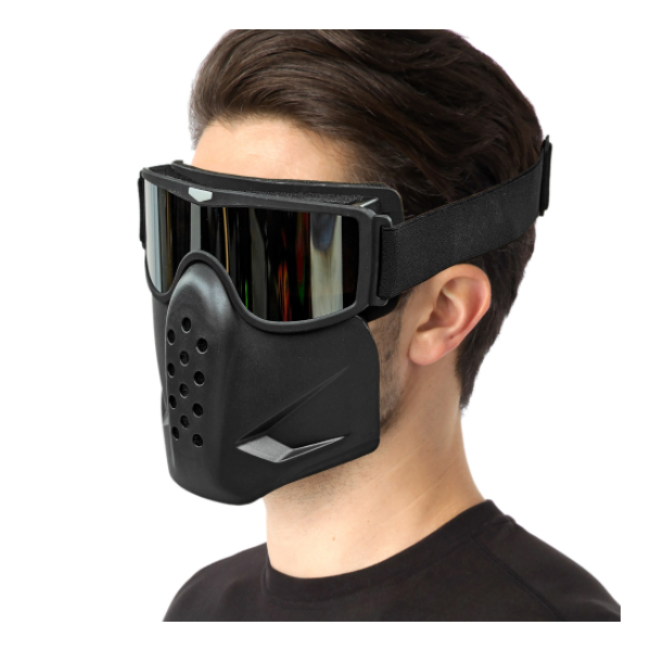 

Защитная маска для спорта Face Guard Mask маска шлем для лица с очками Черный
