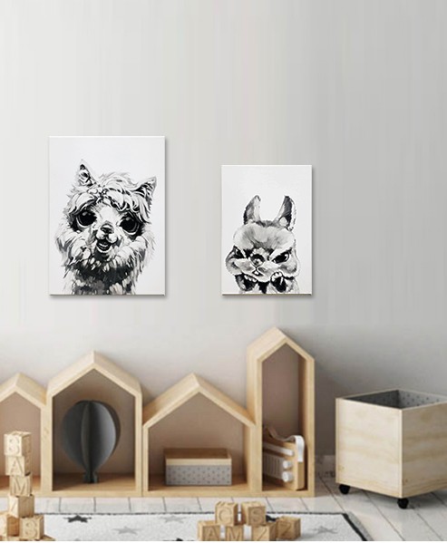 

2 постера "Кролик", "Альпака" Frames Posters Decor