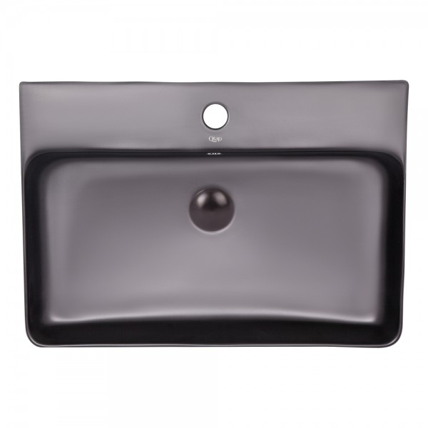 

Раковина Qtap Nando 600х420х130 Matt black с донным клапаном QT1211K4041MB