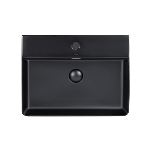 

Раковина Qtap Nando LT 600х420х120 Matt black с донным клапаном QT12112173MBMB