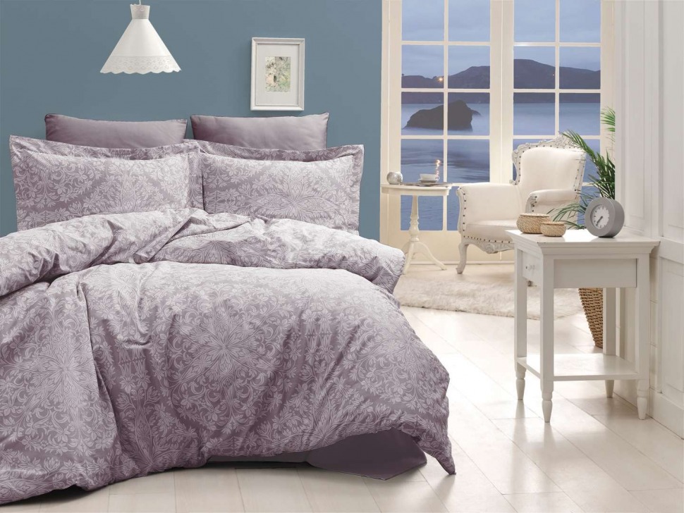 

Постельное белье из люкс сатина First Choice S-113 Vanessa lavender евро m017887