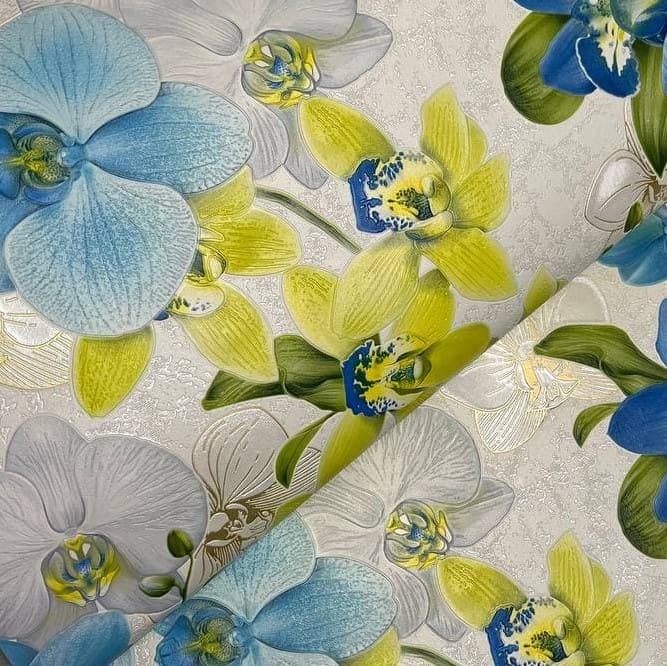 

Обои виниловые на бумажной основе супер-мойка Славянские обои Expromt В49,4 0,53х10,05м голубой (5809-03)