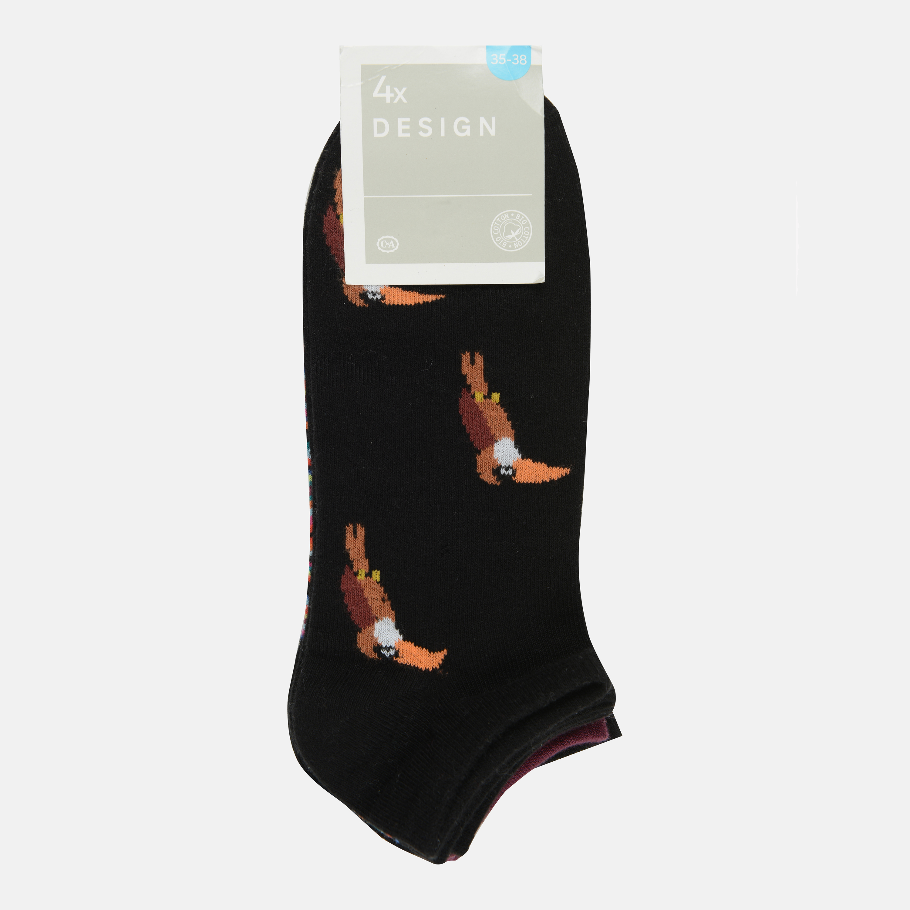 

Набор носков C&A 5189940 35/38 4 пары Черный с рисунком