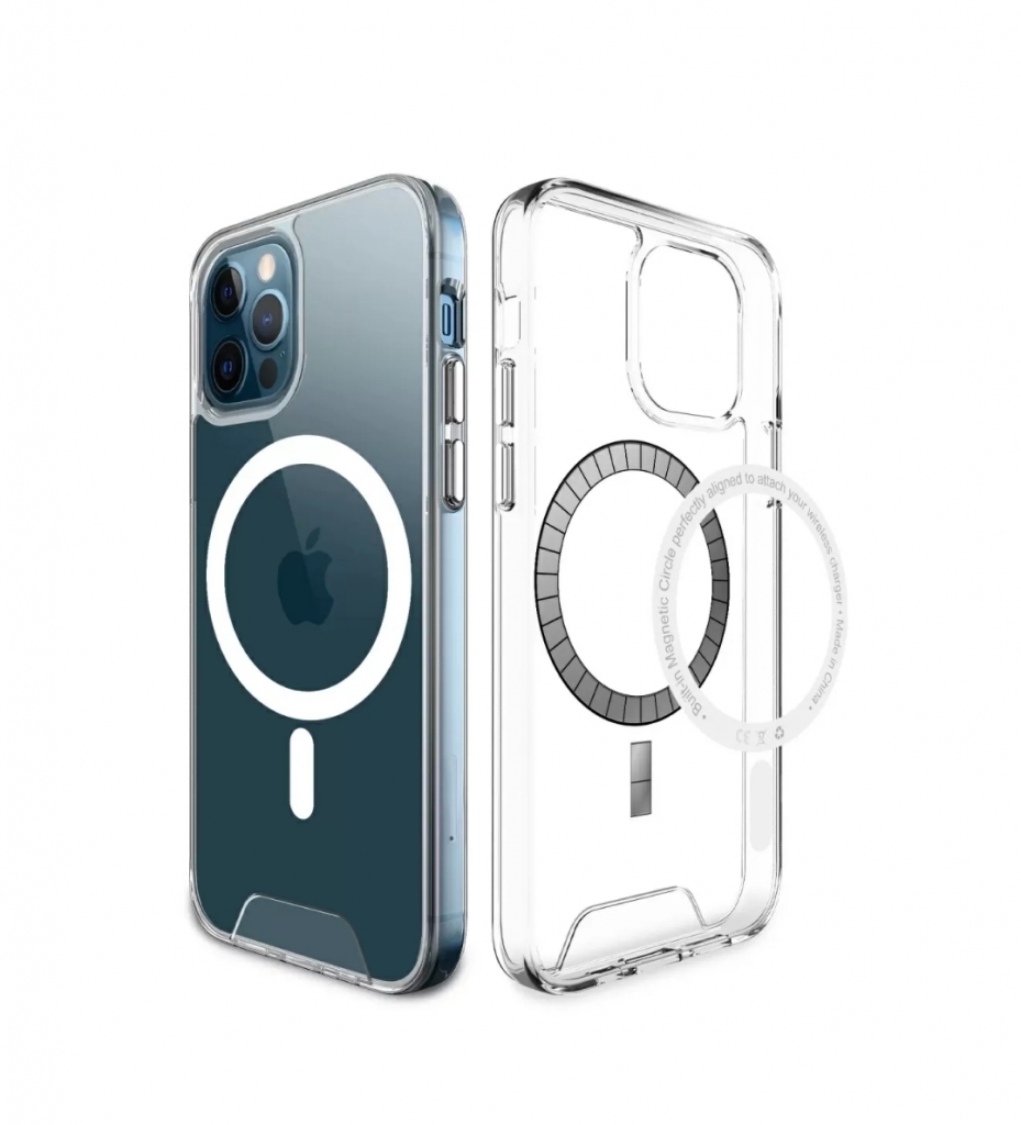 

Противоударный прозрачный чехол CaseFashion с поддержкой беспроводной зарядки для iPhone 13 Pro Max