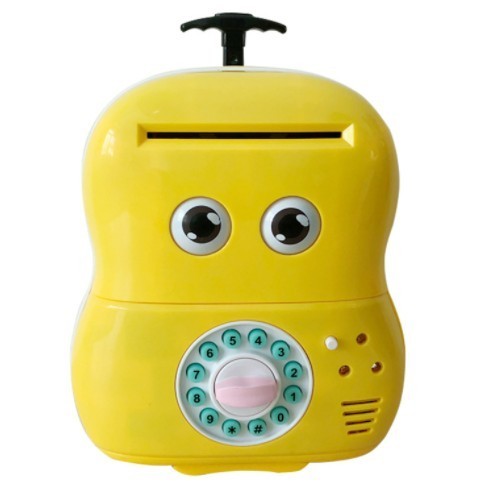 

Копилка сейф с кодовым замком Электронная Сейф детский Чемодан Electronic piggy bank 363 9A Желтый