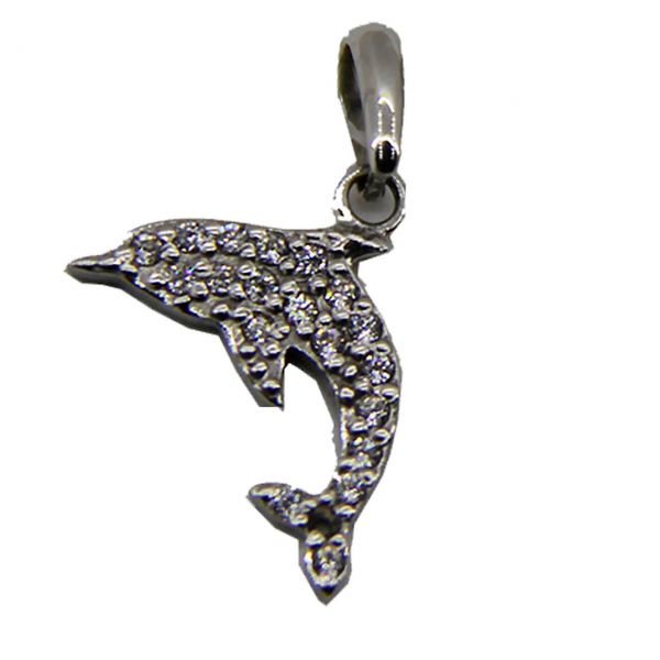 

Кулон с цирконием "Дельфин" СЮВ Вес 0,62 g