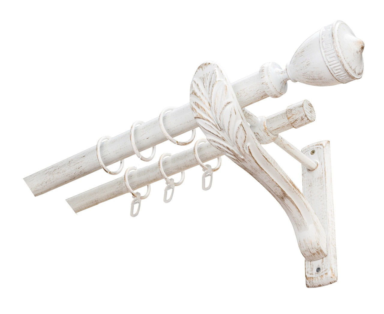 

Карниз для штор двойной Sundeco Афина ø 25 + 19 мм 240 см белое золото