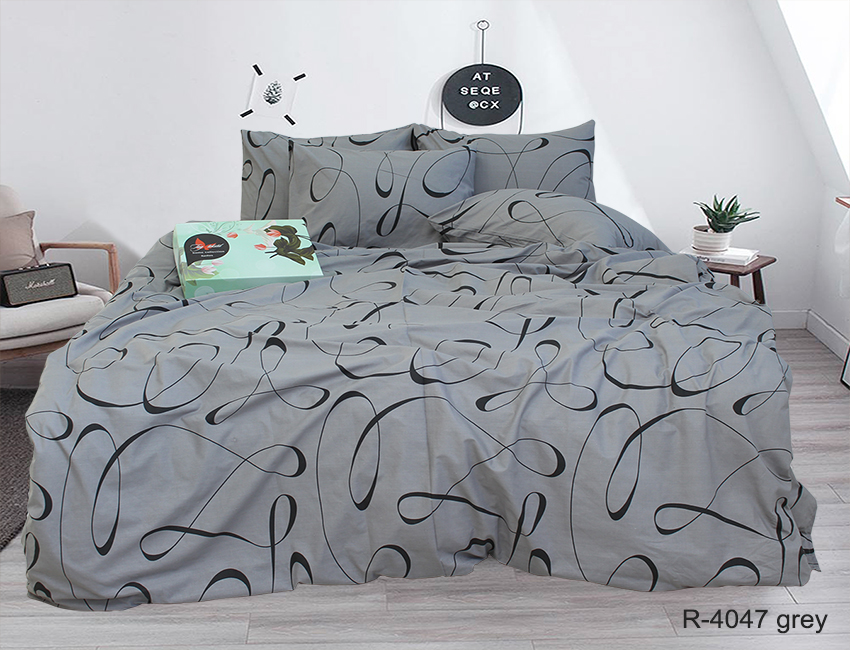 

Семейный комплект постельного белья R4047grey