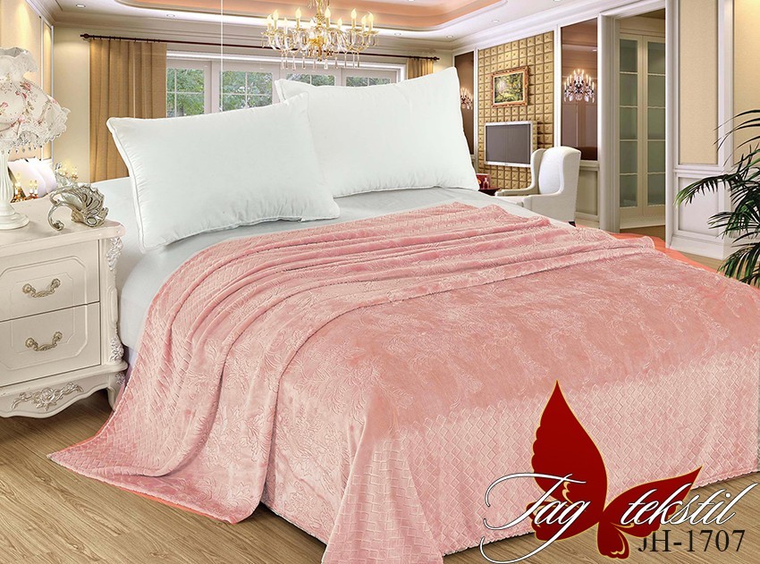 

Плед велсофт тиснение TAG tekstil JH1707 200х220 см