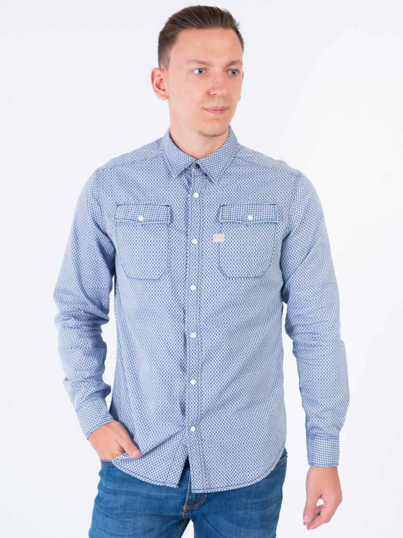 

Рубашка G-Star Raw LANDOHL/S  Голубой, Рубашка G-Star Raw LANDOHL/S L Голубой
