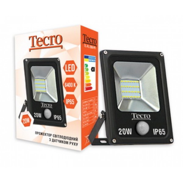 

Светодиодный прожектор Tecro TL-FL-20B-PR 20W 6400K с датчиком движения
