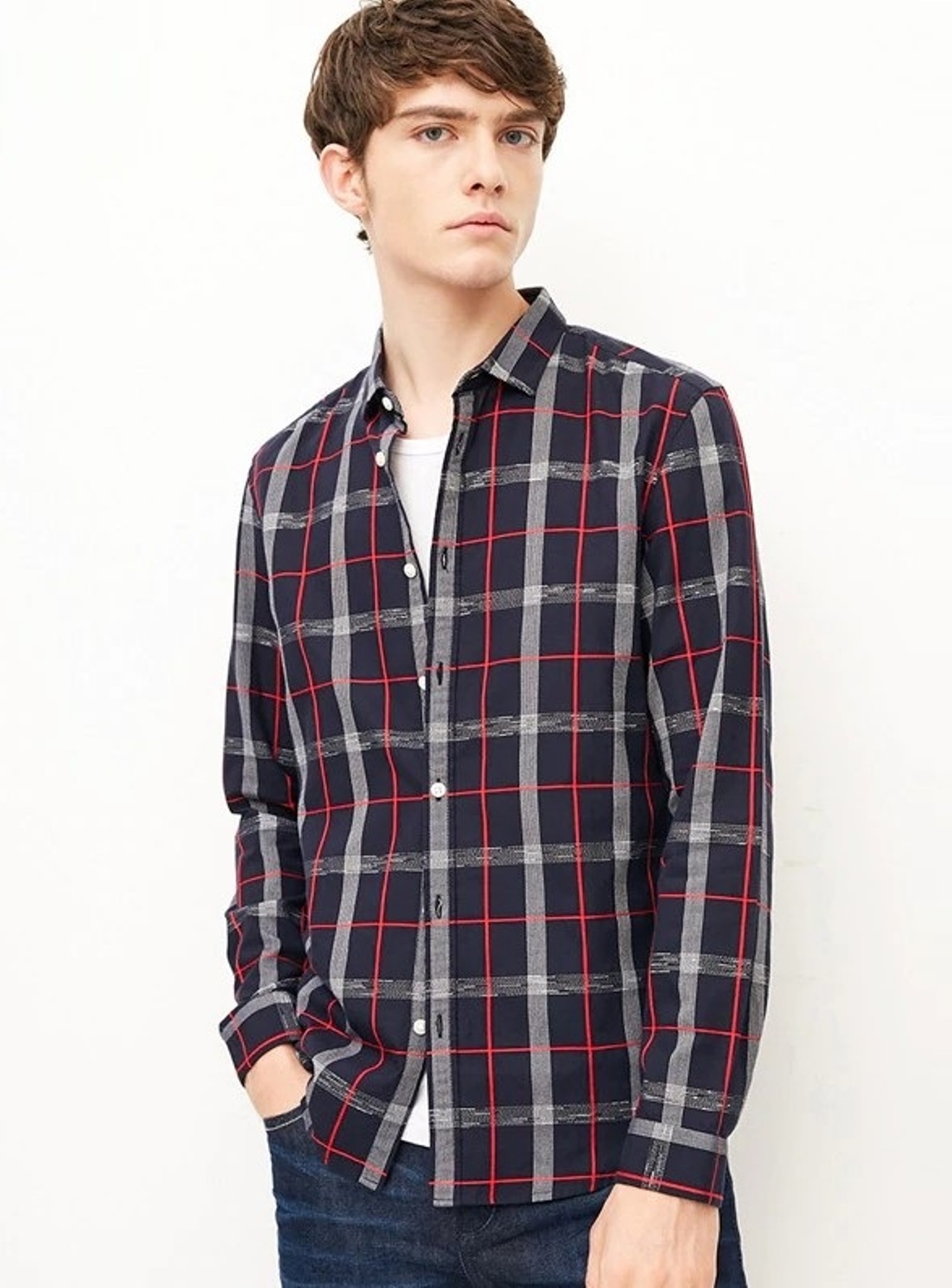 

Рубашка в клетку Jack & Jones 217105501  Черный, Рубашка в клетку Jack & Jones 217105501 XS Черный