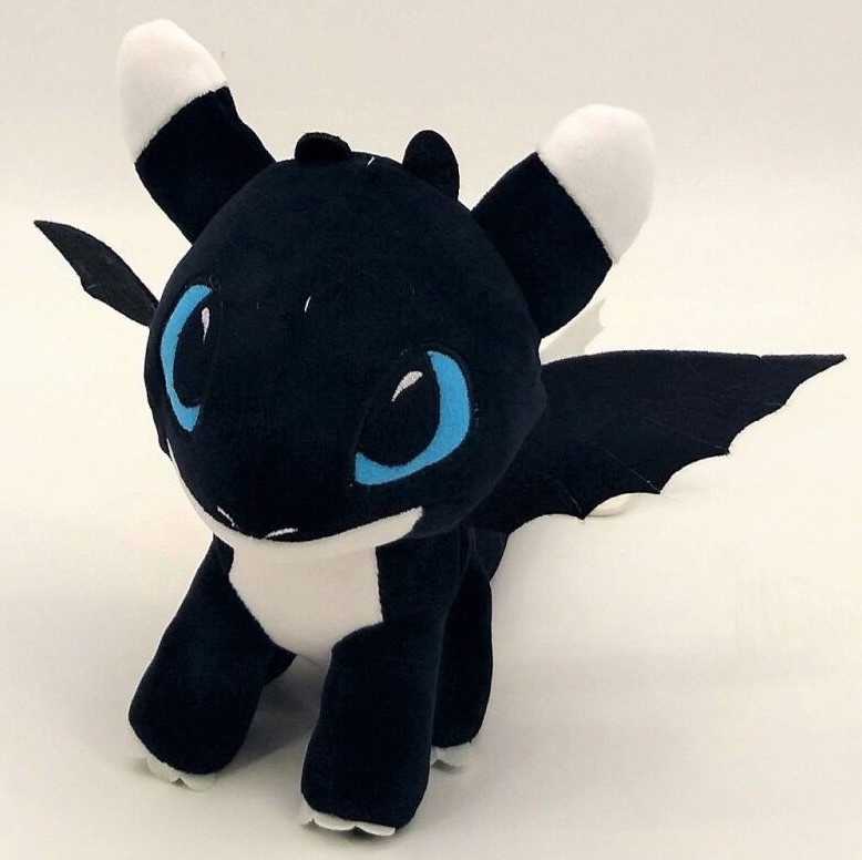 

Мягкая игрушка черный Дракошка голубые глаза 30см