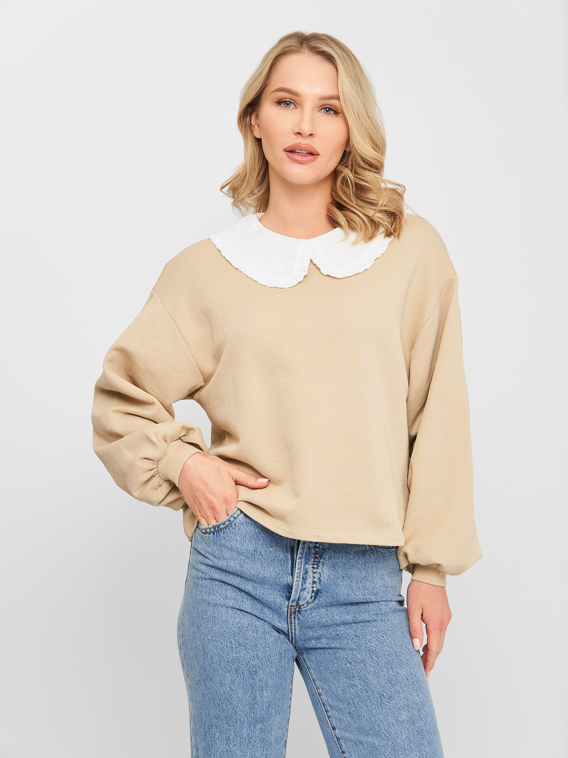 

Свитшот Pull & Bear 5596/353/711 S Бежевый
