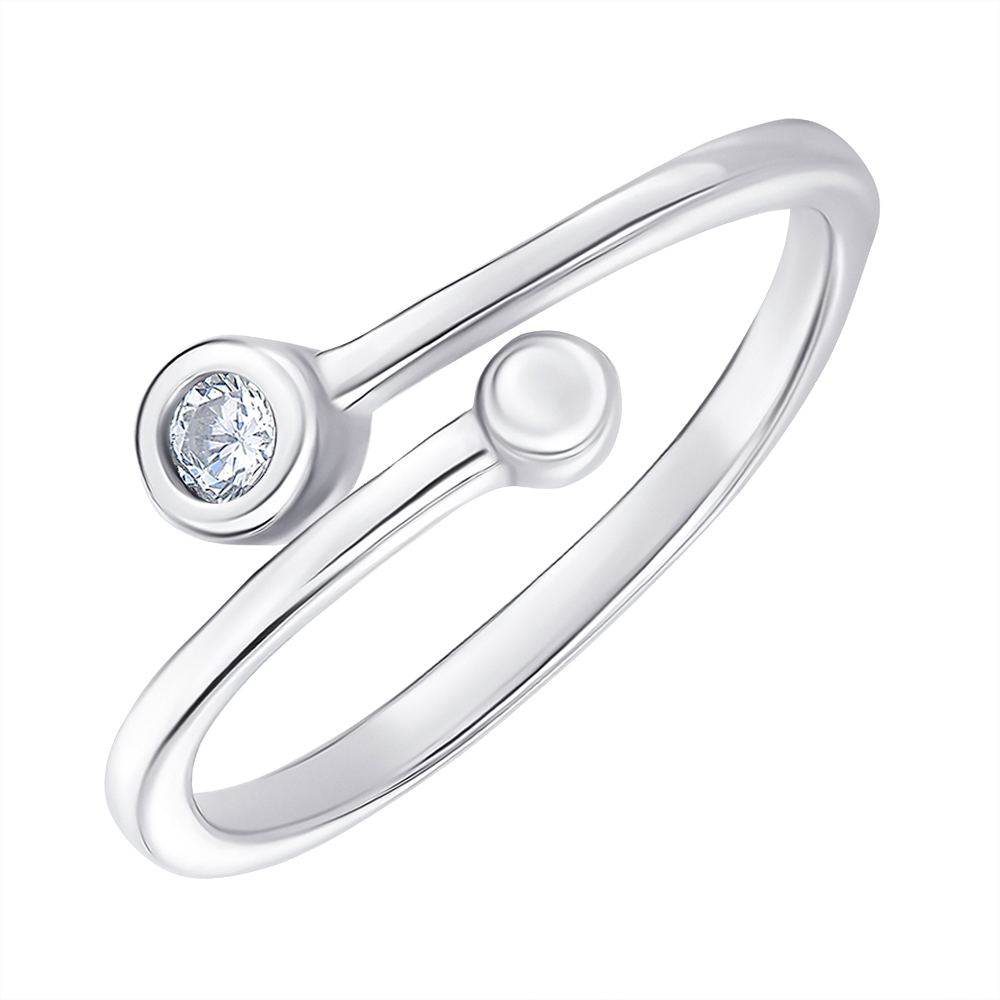 

Серебряное кольцо с фианитом 000143876 без размера