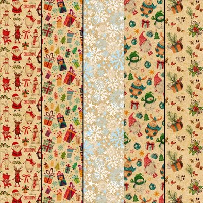 

Новогодняя подарочная бумага крафт 68 см. х 99 см. (25 шт. в рулоне) Flora 8470 (NAT09133)