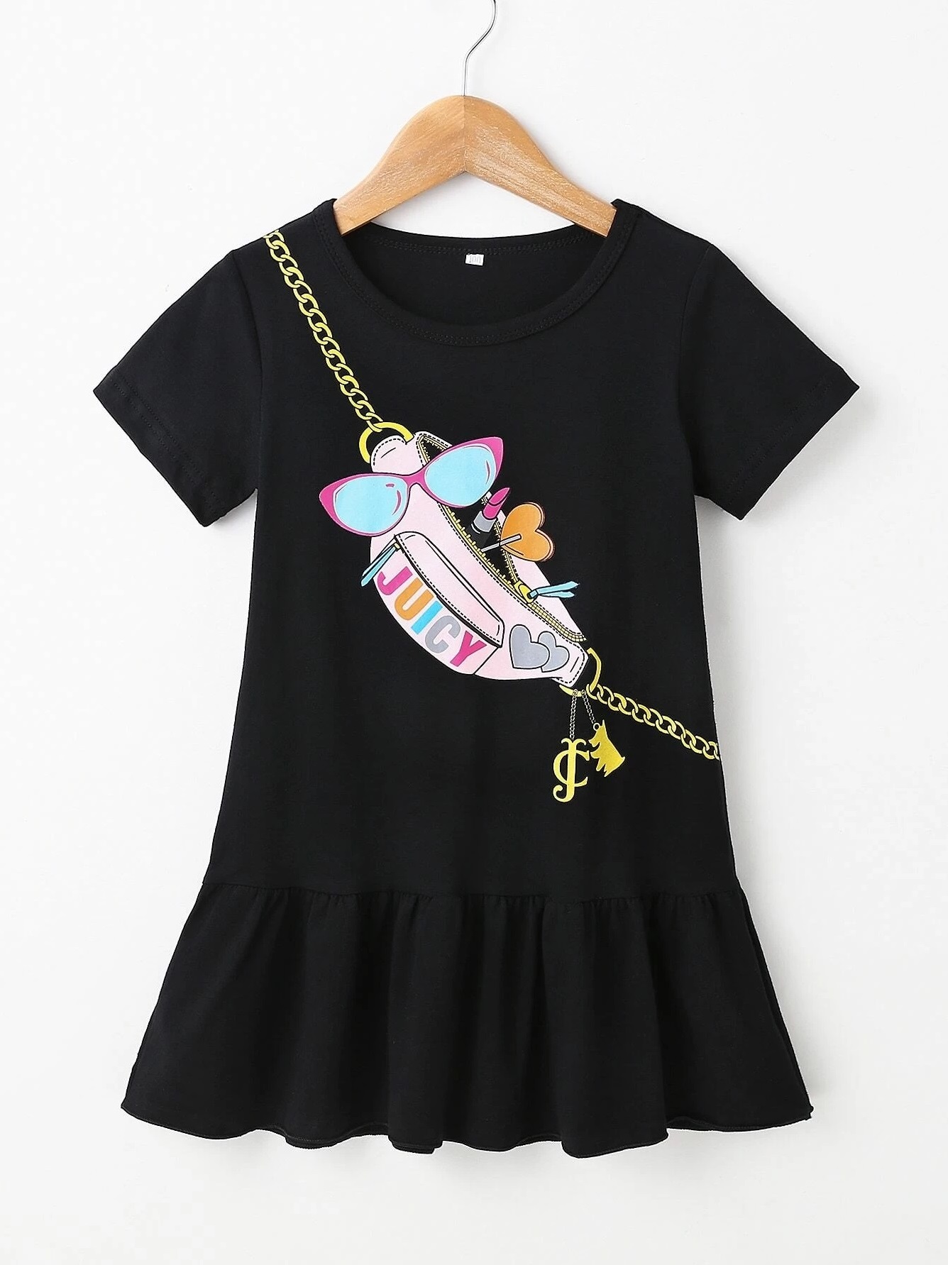 

Платье с принтом Shein 03200317463 130 cm (91963130cm) Черный