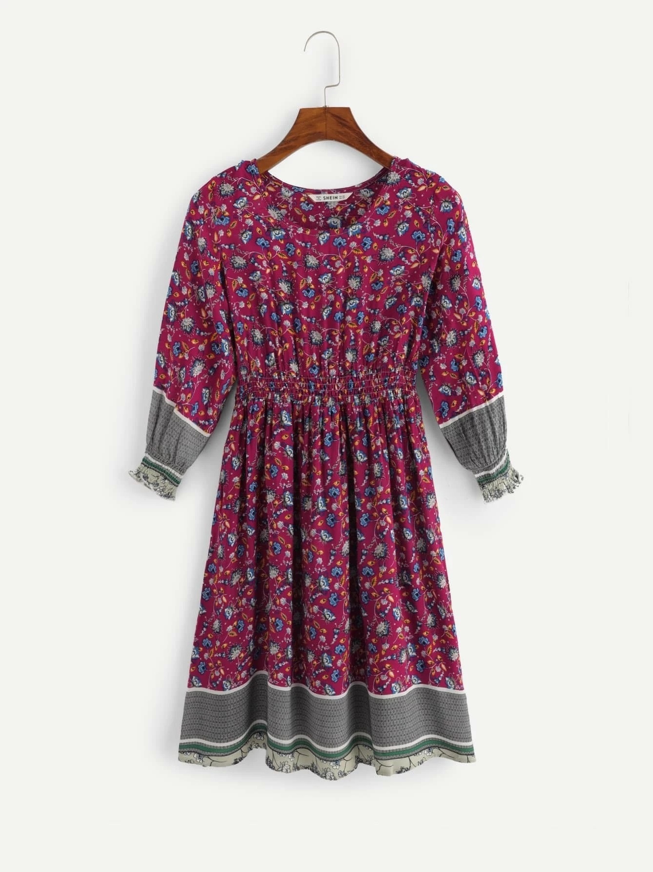 

Платье с цветами Shein 180817413 120 cm (91958120cm) Бордовый