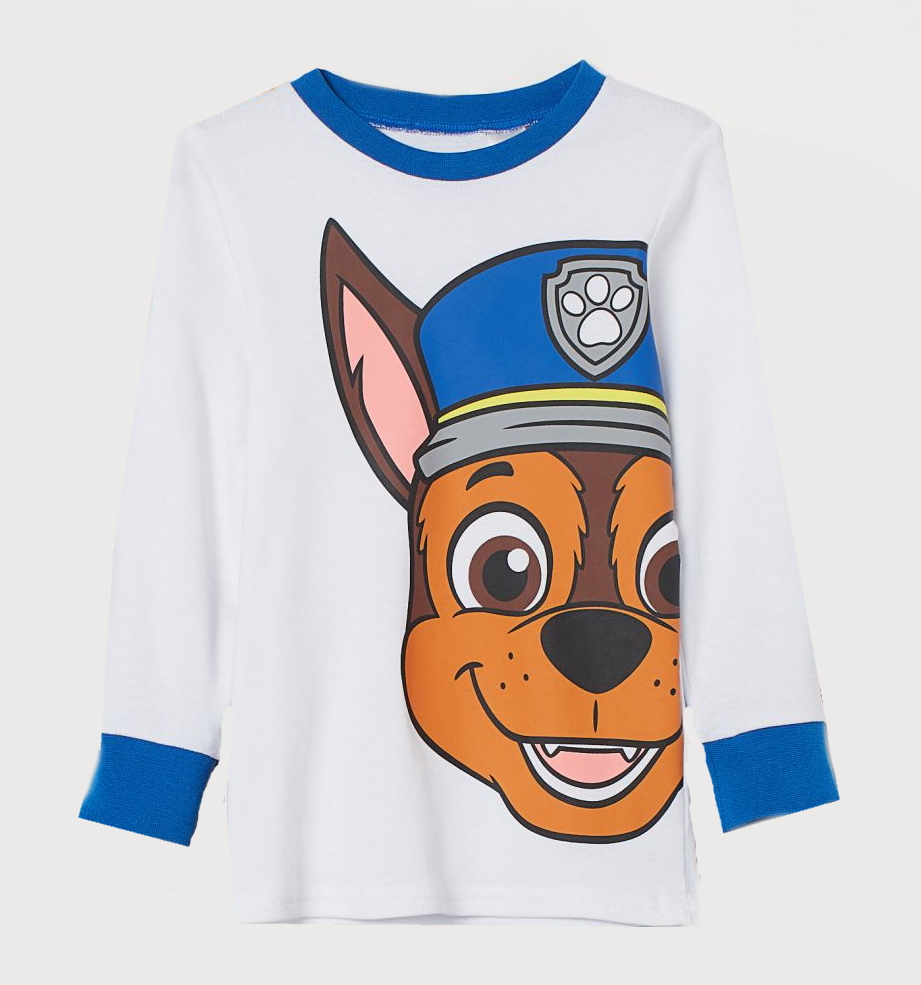 

Пижамная футболка с длинными рукавами для мальчика H&M 0581962021 134-140 СМ Белый 66335