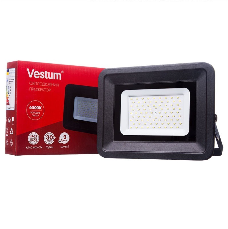 

ПРОЖЕКТОР LED VESTUM 100W 8800ЛМ 6500K 185-265V IP65