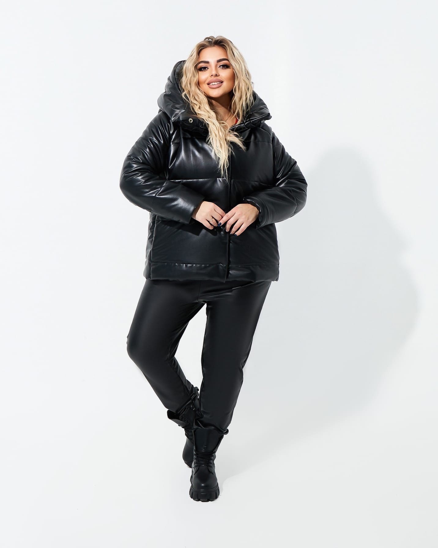 

Куртка зимняя кожаная Fashion FT-2221 Черная женская р. 015260, Куртка зимняя кожаная Fashion FT-2221 Черная женская р.42-46 015260