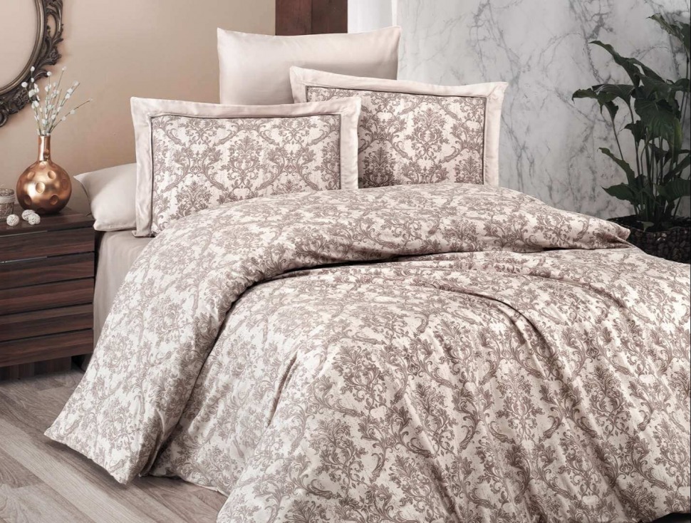 

Постельное белье Deluxe сатин First Choice DLX-186 Catra ekru евро m015723