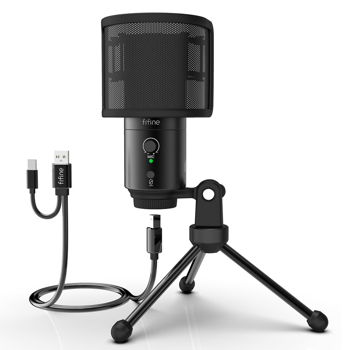 

Студийный конденсаторний микрофон Fifine K683A USB/USB C