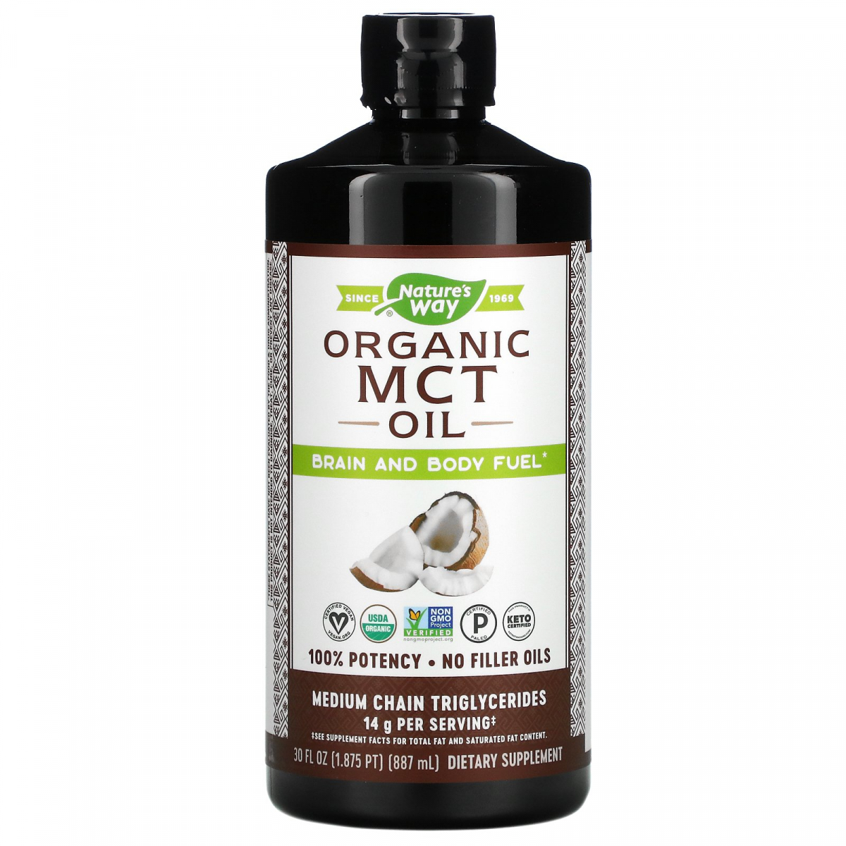

Кокосовое масло MCT Nature's Way (OIL FROM COCONUT) 887 мл