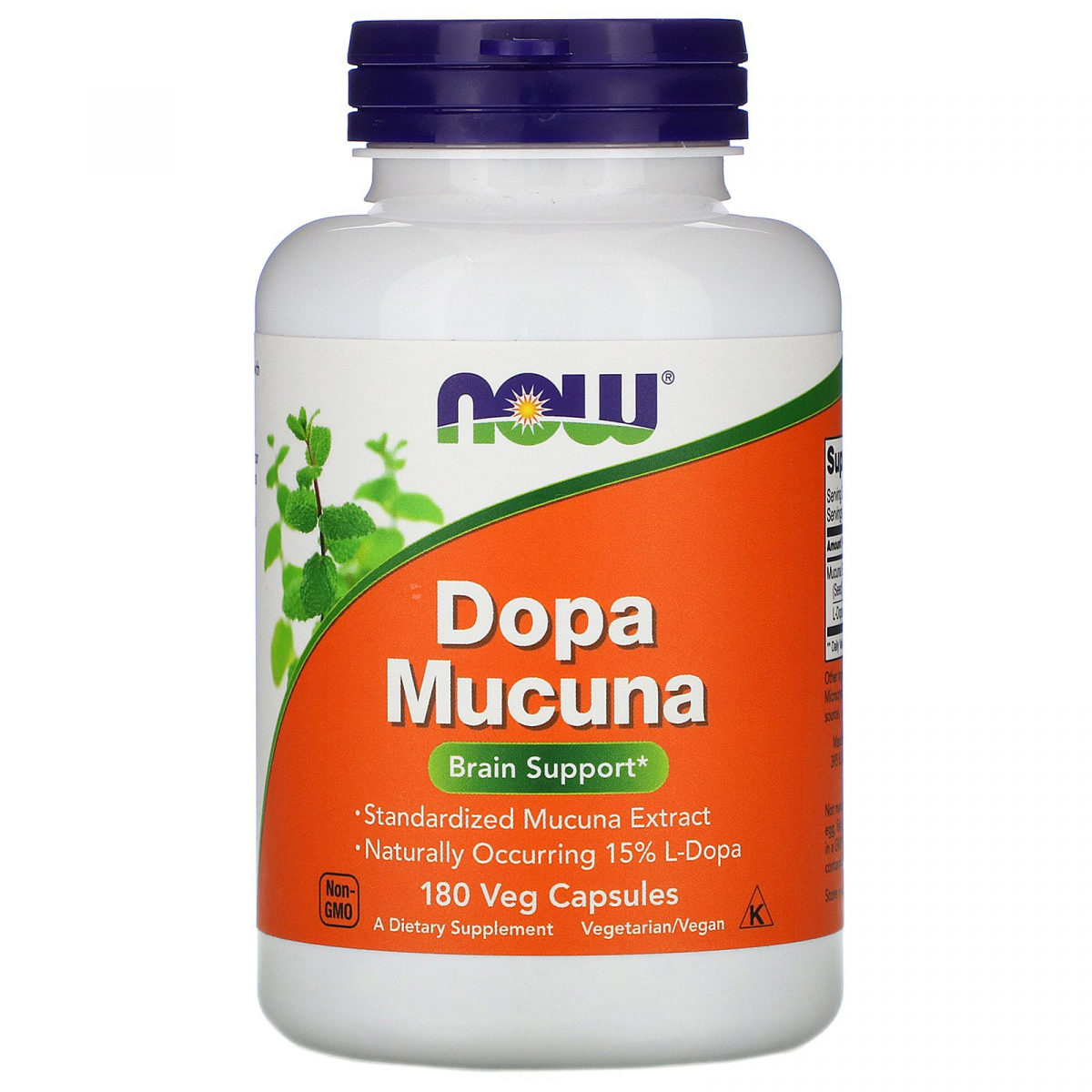 

Добавка для поддержка мозга Допа Мукуна Now Foods (Dopa Mucuna) 180 вегетарианских капсул