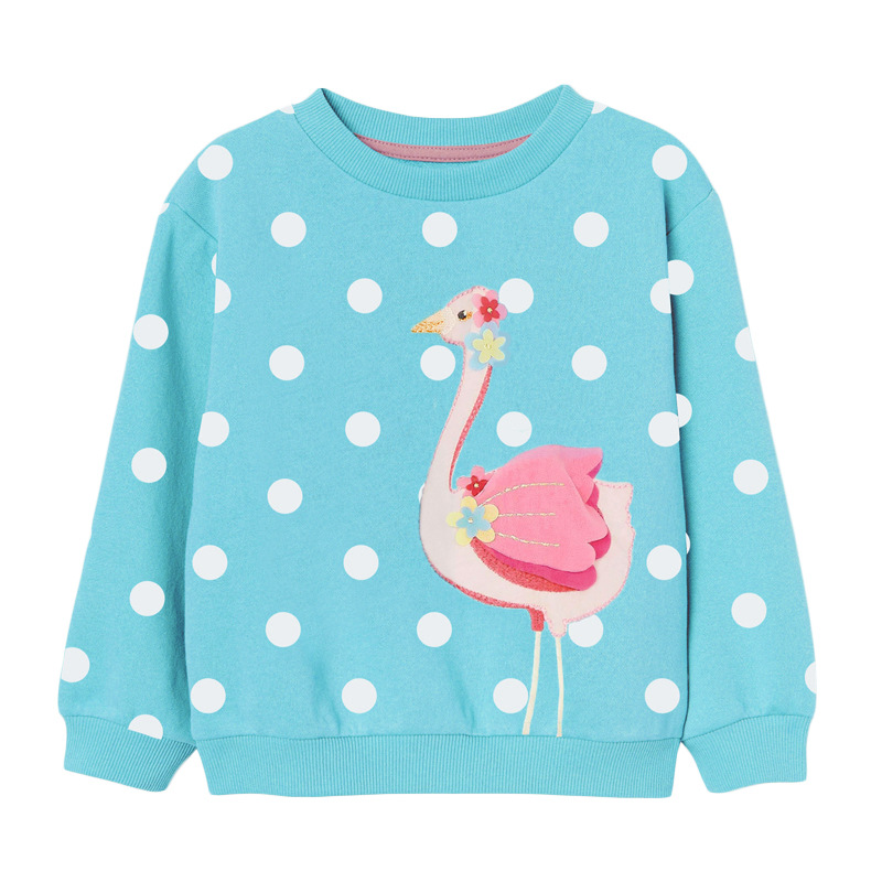 

Свитшот для девочки в горох с изображением птицы голубой Pink ostrich Berni Kids (100) Голубой (59661)