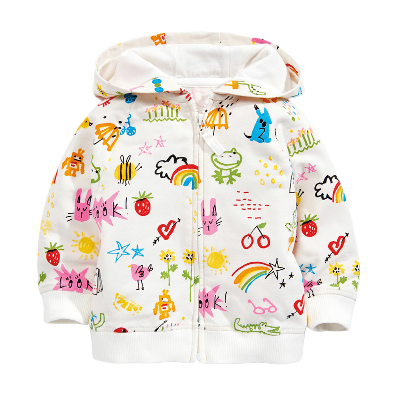 

Кофта для девочки на молнии с капюшоном белая Adventures Berni Kids (120) Белый