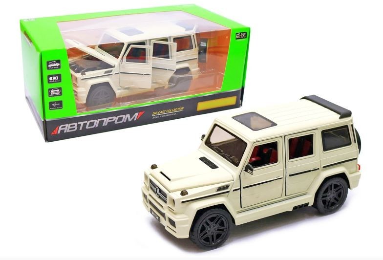 

Детская игрушка машина инерционная металлическая 7688 "АВТОПРОМ" 1:24 Mercedes-benz G65, свет, звук, открываются двери цвет цвет матово-белый