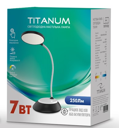

LED лампа настольная DC3 TITANUM TLTF-022B 7W 3000-6500K USB черная