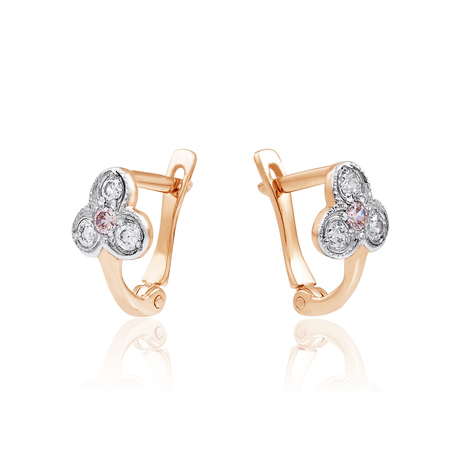 

Серьги из красного золота с куб. циркониями 1695037