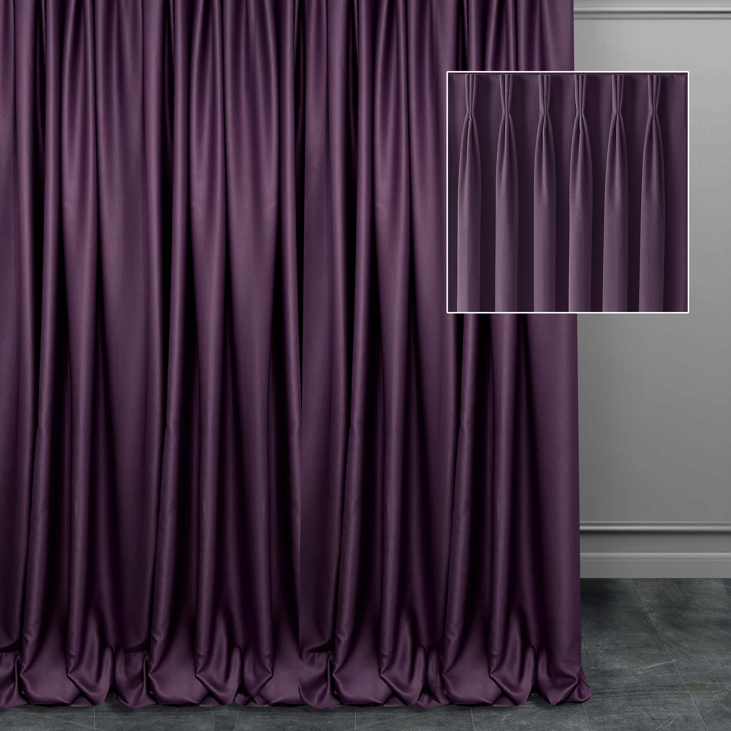 

Шторы блекаут Adagio Windows Decor в фиолетовом цвете 150х270см (2 шторы),плотные шторы для спальни с посадкой на фламандскую тесьму