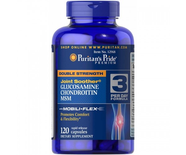

Витамины Puritan's Pride Double Strength Chondroitin Glucosamine MSM, 120 капсул (3567408)