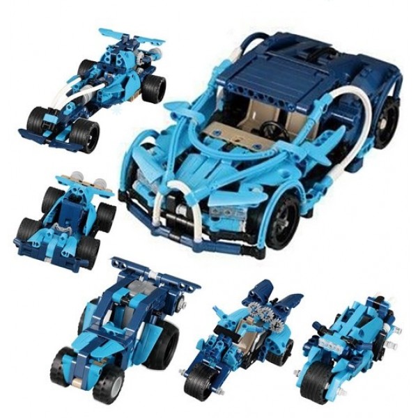 

Конструктор 6 в 1 CaDa Technic Bugatti Chiron C52015W Синий 509 деталей с инерционным механизмом