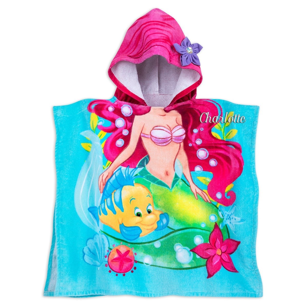 

Полотенце-пончо Disney Ariel Русалочка 115 см Бирюзово-розовое
