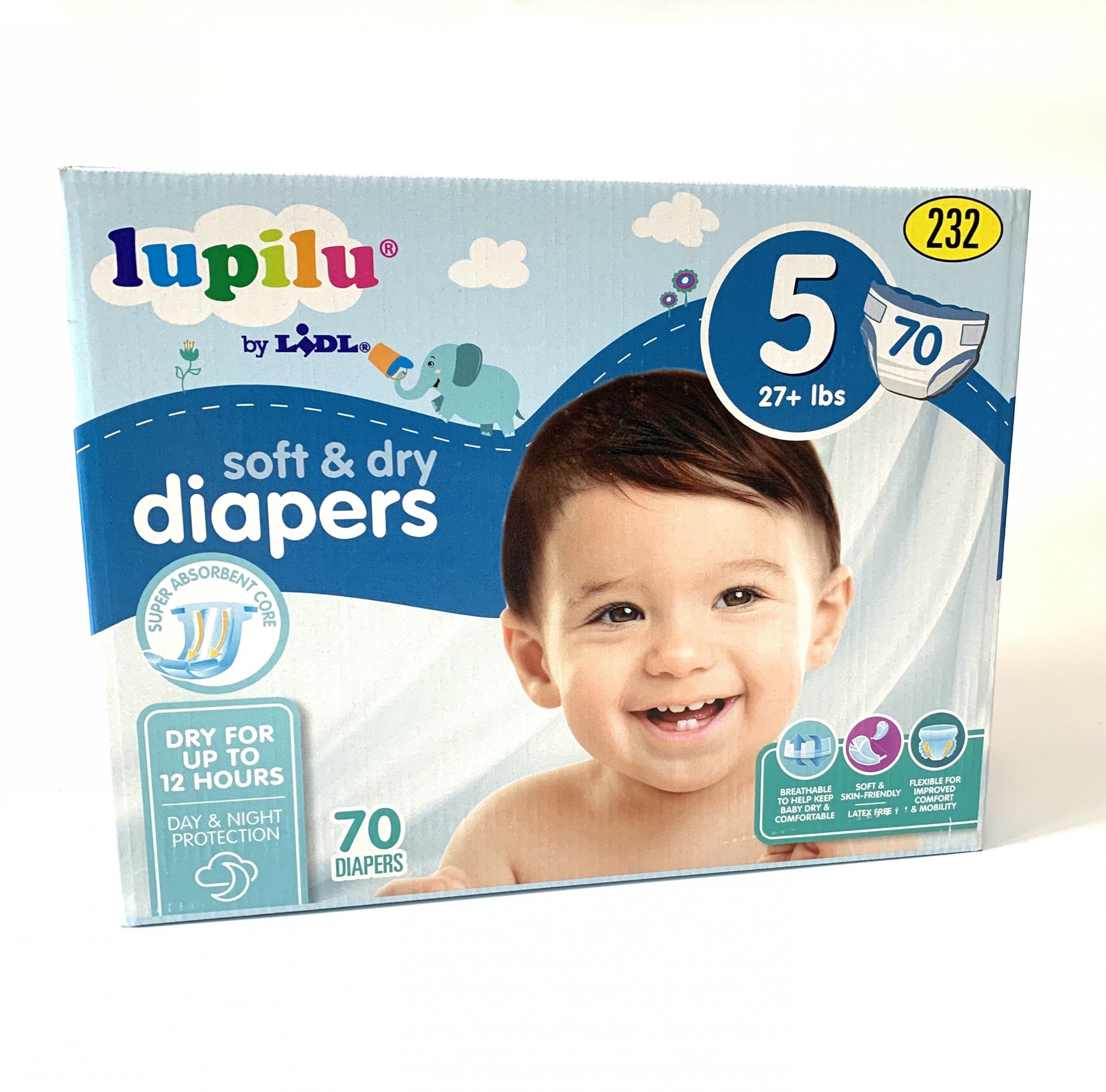 

Підгузники 5 розміру Lupilu soft&dry 70 шт. 12+ кг