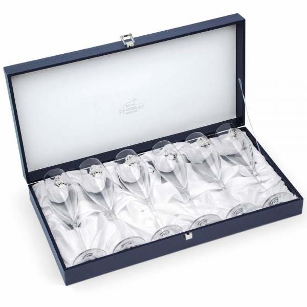 

Бокалы для шампанского 6 шт silver 2218200 Chinelli