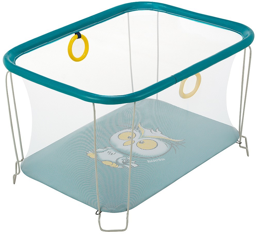 

Манеж детский игровой KinderBox солнышко Бирюзовый сова с мелкой сеткой SUN 37718