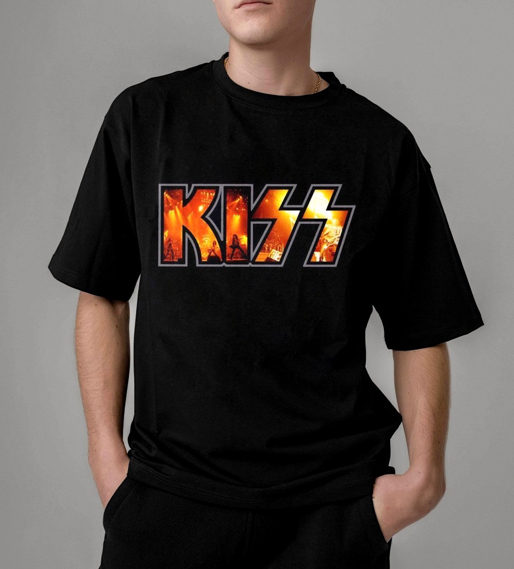 

Футболка A SHO KISS с принтом  черный, Футболка A SHO KISS с принтом S черный