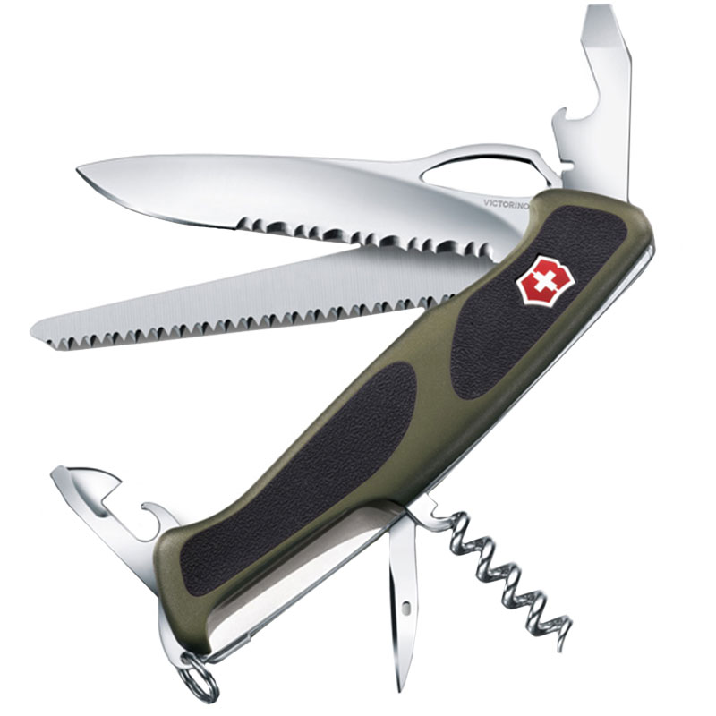 

Ніж Victorinox Rangergrip 179 One Hand, зелено-чорний (0.9563)