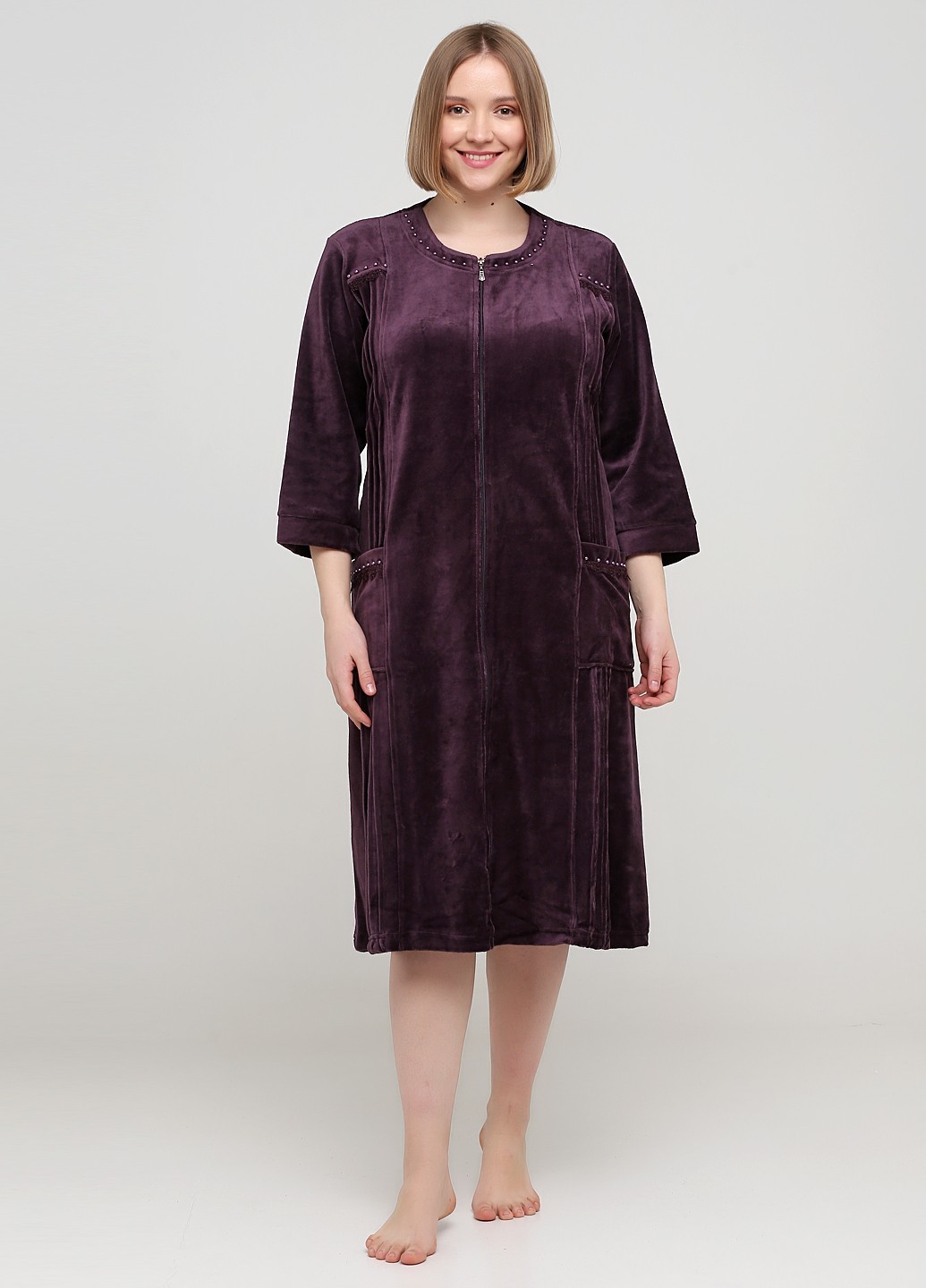 

Халат Wild Love  темно-сливовый 21146-35, Халат Wild Love 2XL темно-сливовый 21146-35