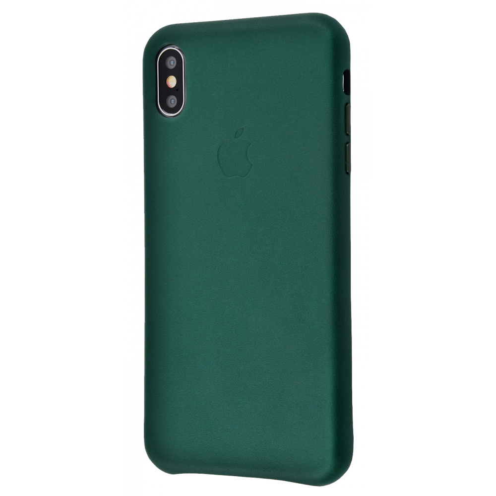 

Чехол с мягкой подкладкой PRC Leather case iPhone Xs Max forest green Зеленый