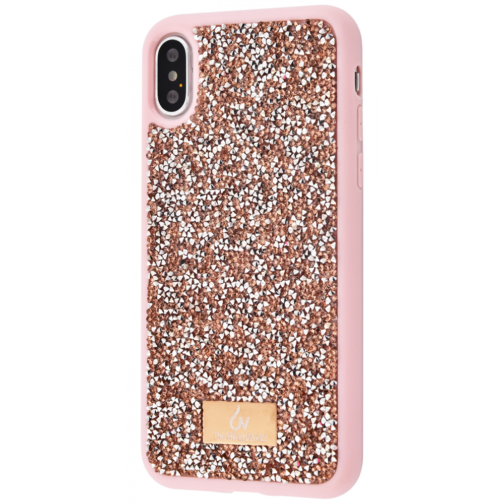 

Чехол-накладка с камнями и блёстками Bling World Grainy Diamonds (TPU) iPhone Xs Max rose gold Розовый Золотой